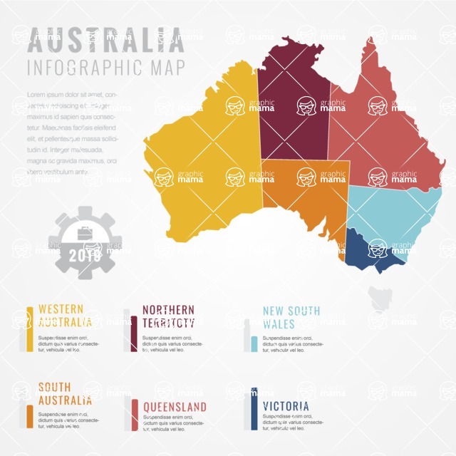 Infographic Templates Collection - Vector, Photoshop, PowerPoint, Google Slides - Australia Map Infographic Template